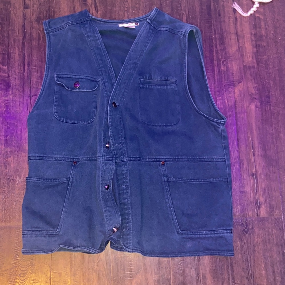 Blue cotton vest